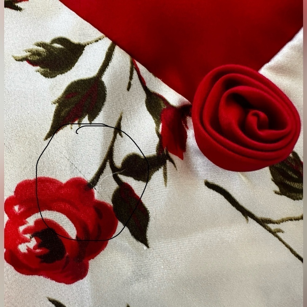 Vintage Y2K Coquette Satin Rose Print Slip Dress - Picture 11 of 12